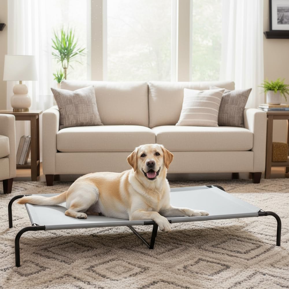 Cooling Breathable Elevated Pet Bed with Metal Frame 