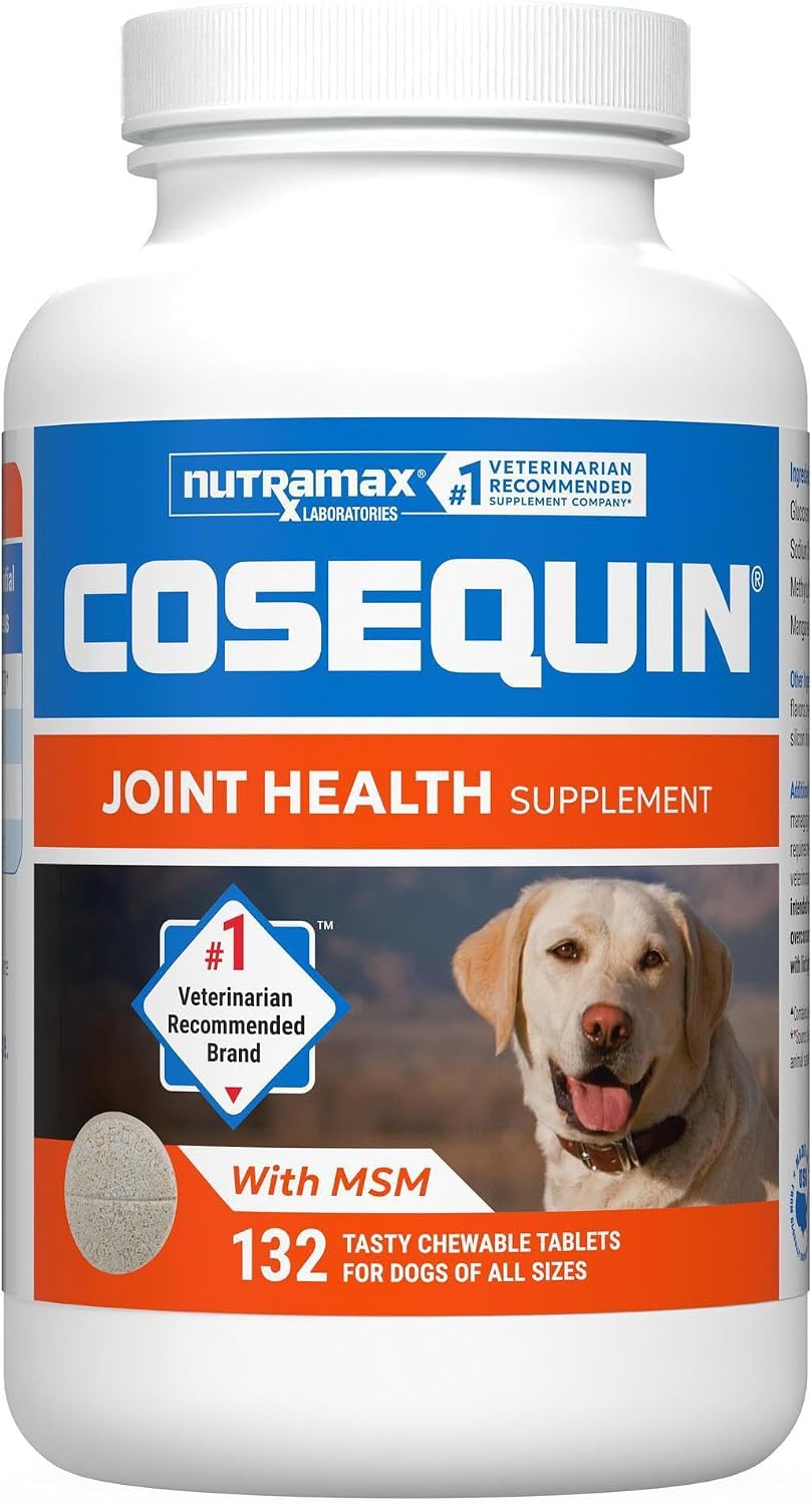 Nutramax Cosequin Joint Health Supplement for Dogs - Delicious Chewable Tablets, 132 Count for Optimal Joint Support