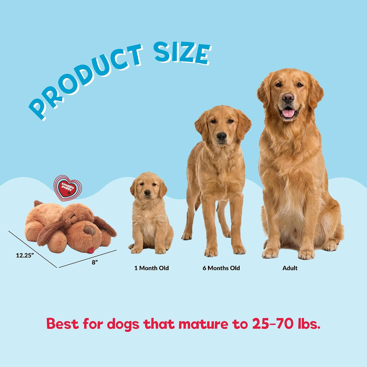 Snuggle Puppy Heartbeat Toy - The Ultimate Calming Companion for Medium Breeds in Biscuit Color