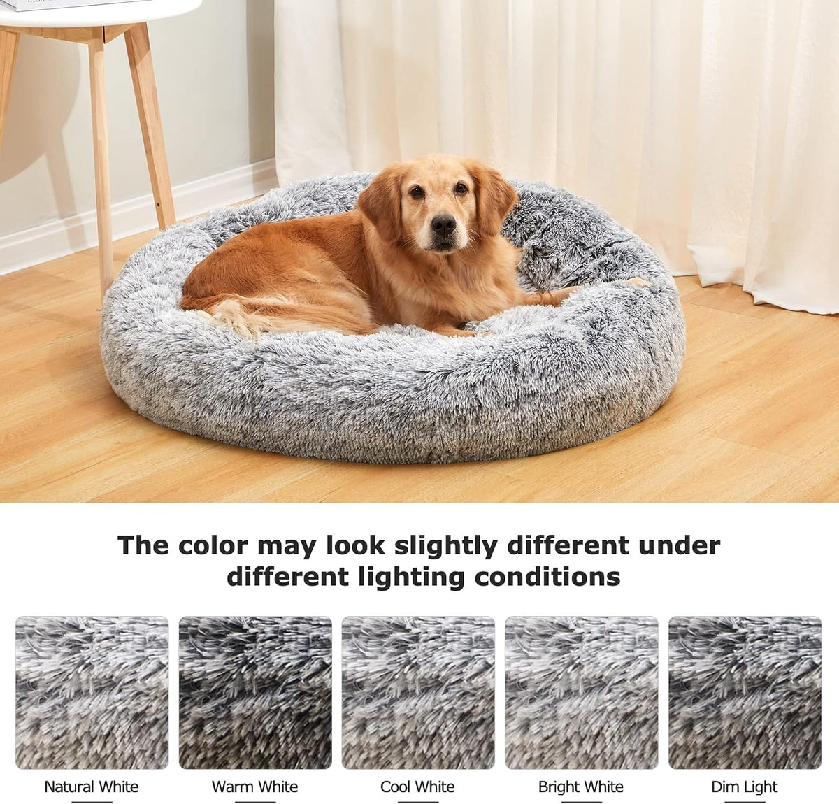 Calming Fluffy Donut Dog Bed 