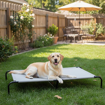 Cooling Breathable Elevated Pet Bed with Metal Frame 