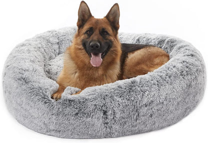 Calming Fluffy Donut Dog Bed 