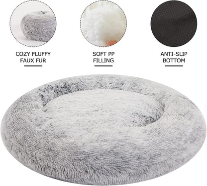 Calming Fluffy Donut Dog Bed 