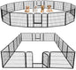 Dog Playpen 24In 16 Panels Pet Fence for Indoor Yard RV Camping