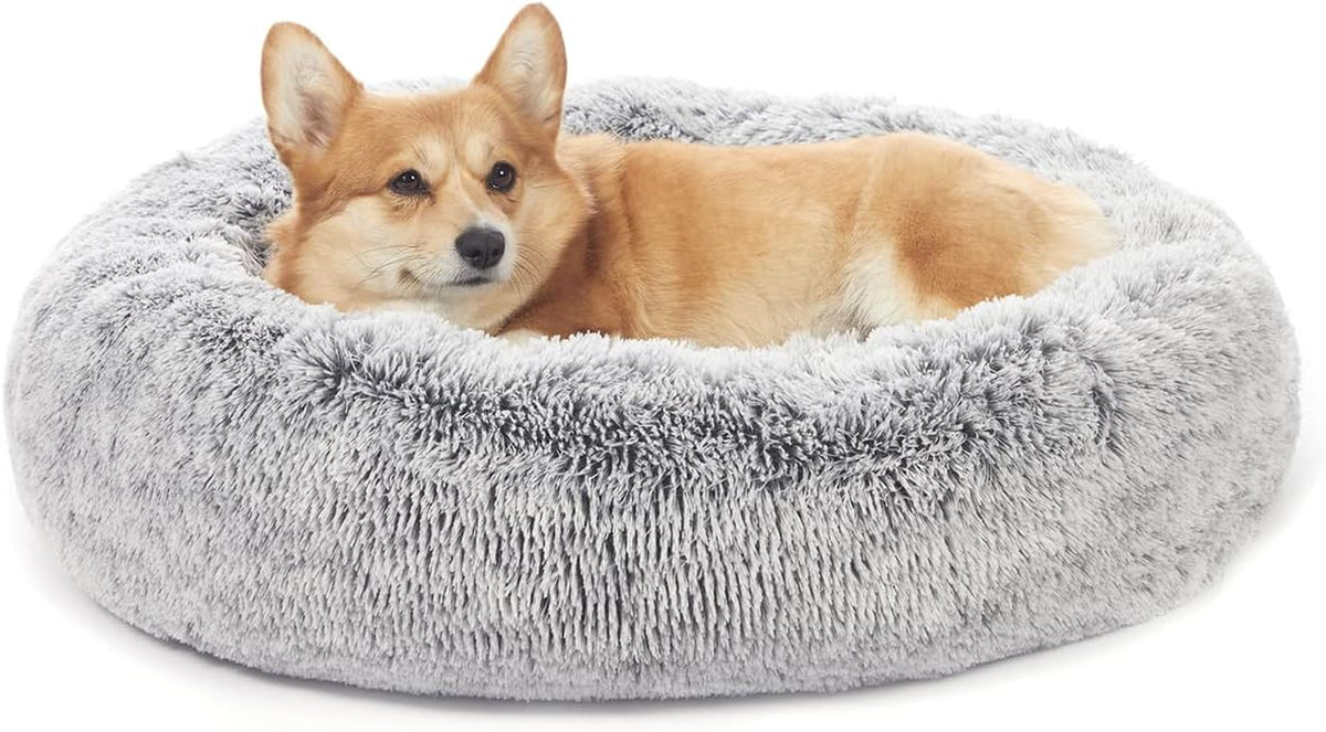 Calming Fluffy Donut Dog Bed 